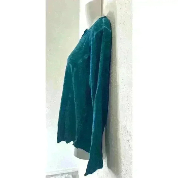 Soft Surroundings Womens Sz Petite Small Knit A Line Swing Top Tunic V Neck Teal - Picture 3 of 8